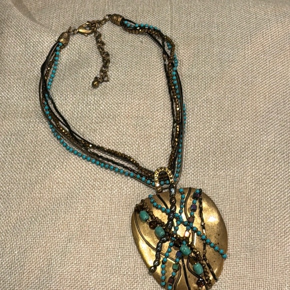 Chicos multi strand hammered metal boho Vintage necklace- this is classic! - Picture 4 of 4